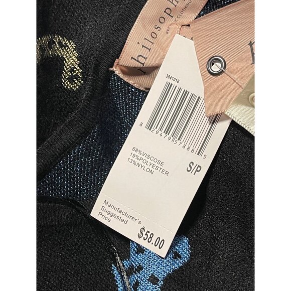 Philosophy Republic Clothing Leopard Print Black Sweater Womens Small - Picture 7 of 9